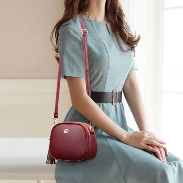 Chic Eco Leather Crossbody Bag - Vintage Style