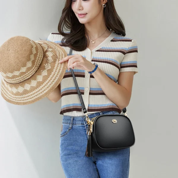 Chic Eco Leather Crossbody Bag - Vintage Style