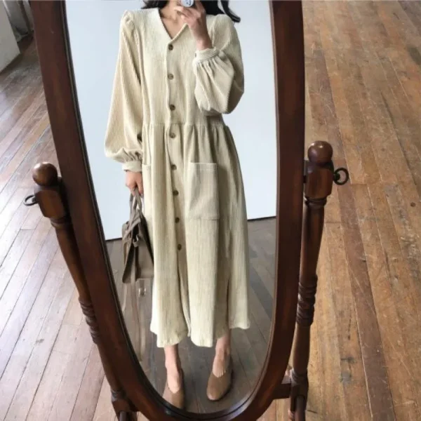 Eco Vintage Long Sleeve Dress