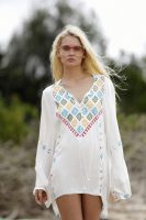 Women Spring and Summer New Bohemian Embroidered Flowers Holiday Doll Dress