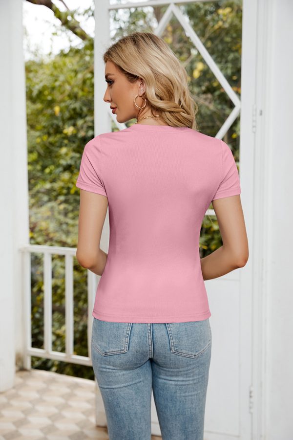 Slim Stretch Sweater: Women's Round Neck T-Shirt