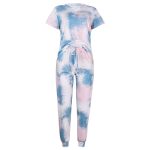 Women's Tie-Dyed Printed Home Clothing Two-Piece Set