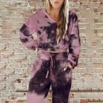 Fashionable Tie-Dyed Printed Long-Sleeved Sports Loose Casual Set
