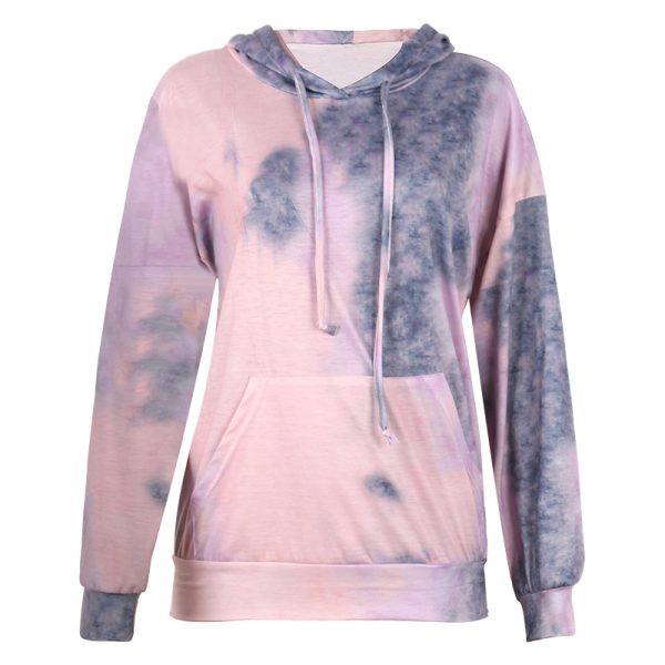 Women's New Popular Tie-Dye Printed Long Sleeve Hooded Casual Sweater