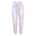 Women's Tie-Dyed Printed Loose Leggings: Mid-Waist Lace-Up Casual Pants