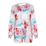 Spring and Summer Tie-Dye Printed Long Sleeve Casual Suit for Women