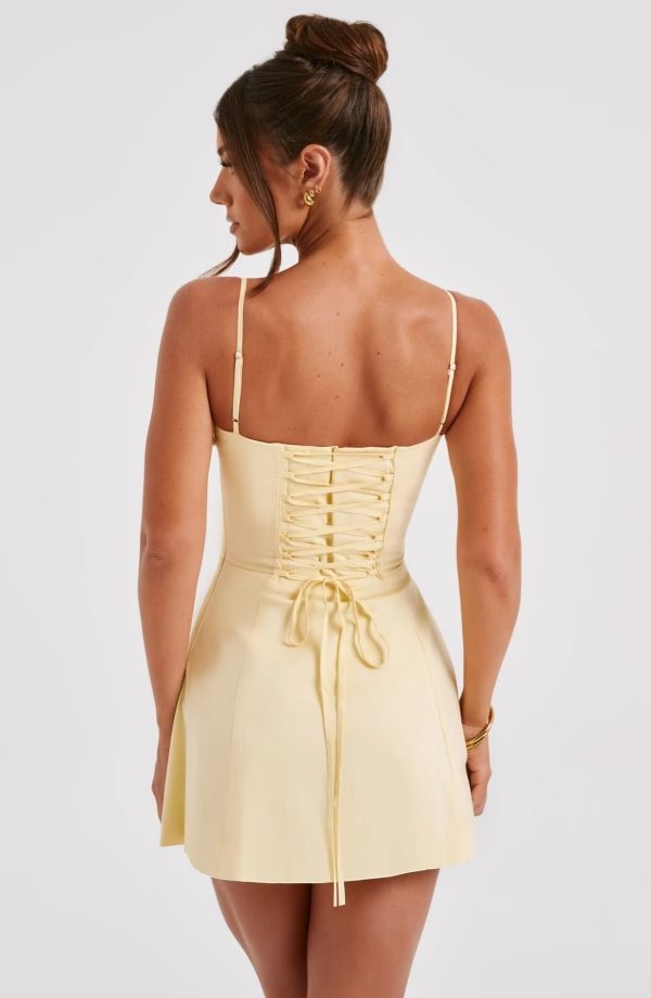 Fall Sexy Sling Corset High Waist Figure Flattering Back Lace up A line Dress