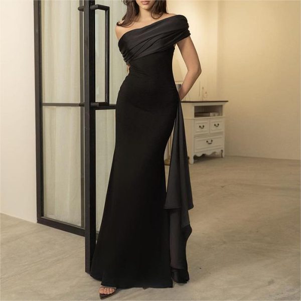 Spring Sexy Elegant Dress Fashionable Elegant Slim Off Shoulder Maxi Dress Dress