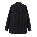 Women's Retro Lapels Loose Casual Denim Shirt All Matching Spring Autumn Coat