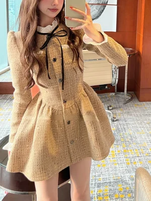 Korean Fashion Long Sleeve Y2k Mini Dress