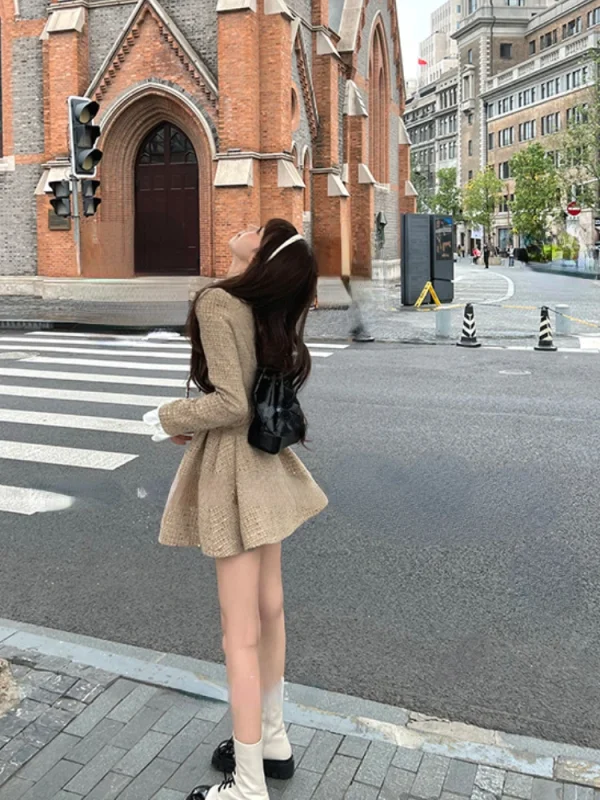 Korean Fashion Long Sleeve Y2k Mini Dress