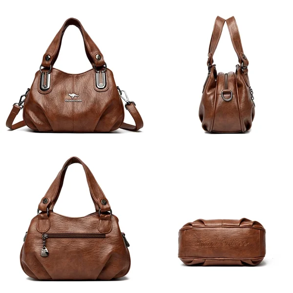 3 Layers Large Capacity High Quality Designer Soft Leather Handbag