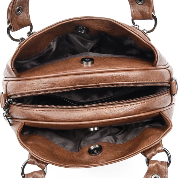 3 Layers Large Capacity High Quality Designer Soft Leather Handbag