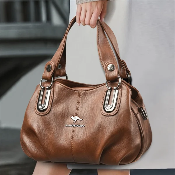 3 Layers Large Capacity High Quality Designer Soft Leather Handbag