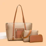 high quality cowhide leather large capacity  3 piece set  shoulder bags