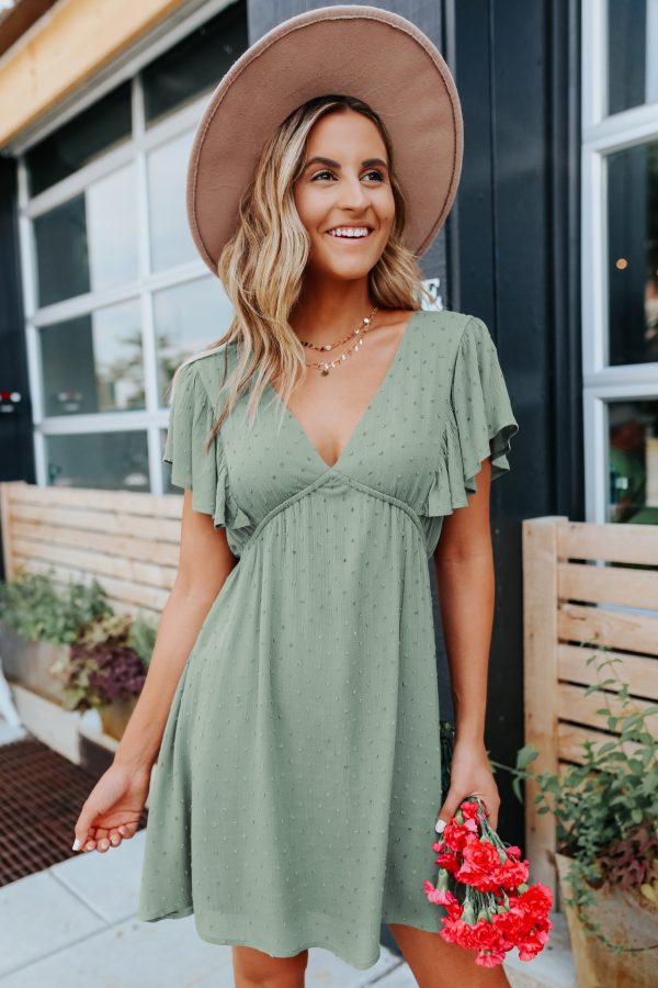 Summer Women Clothing Lotus Leaf Sleeve V-neck Backless T-shirt Dress