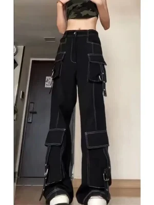 Academic Dark Gothic Clothes Baggy Cargo Y2k Pants