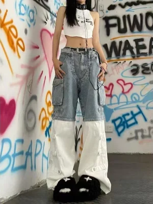 American-Y2K-Retro-Cargo-Pants-Jeans-Women-High-Street-Hip-hop-Multi-Pocket-Design-Loose-Casual-1