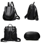 Anti-theft Leather Backpack Vintage Shoulder  Large Capacity Travel Rucksack