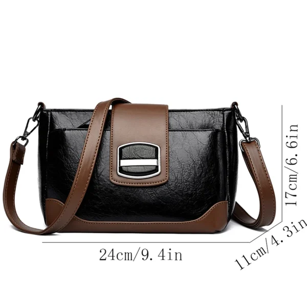 Designer High Quality Retro Oil Wax Skin Leather Shoulder Crossbody Bag