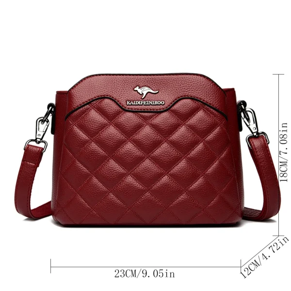 High Quality Leather Diamond Grid Pattern Embroidery Small Crossbody Bags