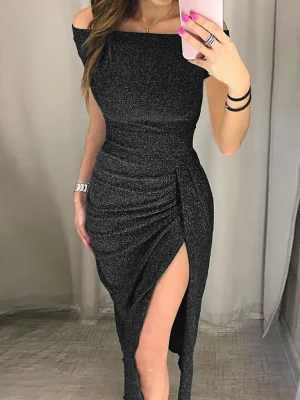 Elegant Asymmetrical Split Pencil Dresses Women's