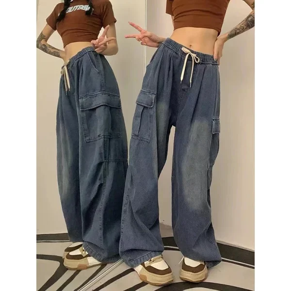 Fairy Grunge Alt Clothes Vintage Streetwear Korean Y2K Baggy Cargo Jeans