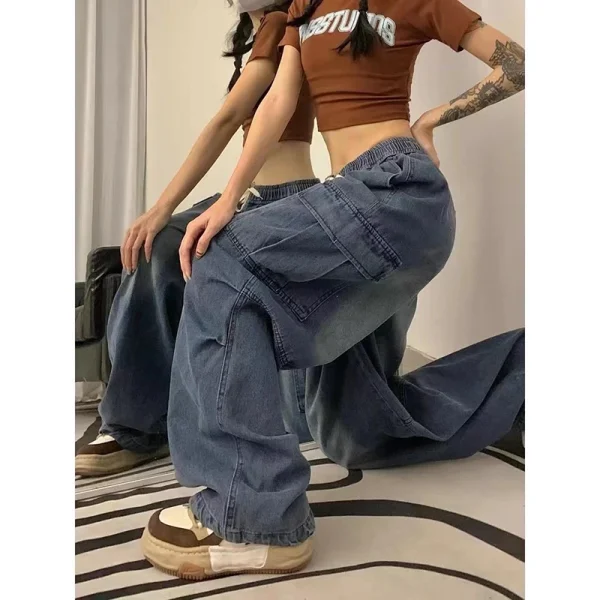 Fairy Grunge Alt Clothes Vintage Streetwear Korean Y2K Baggy Cargo Jeans