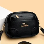 Large capacity Soft PU Shoulder High-quality Multi-pocket Solid Color Crossbody Bags