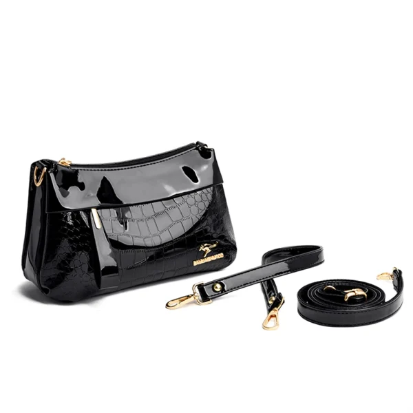 3 Layers Women Luxury Designer Patent Leather Shoulder Messenger Crossbody Bag