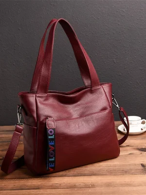 High Quality Leather Genuine Brand Women Tote Bag