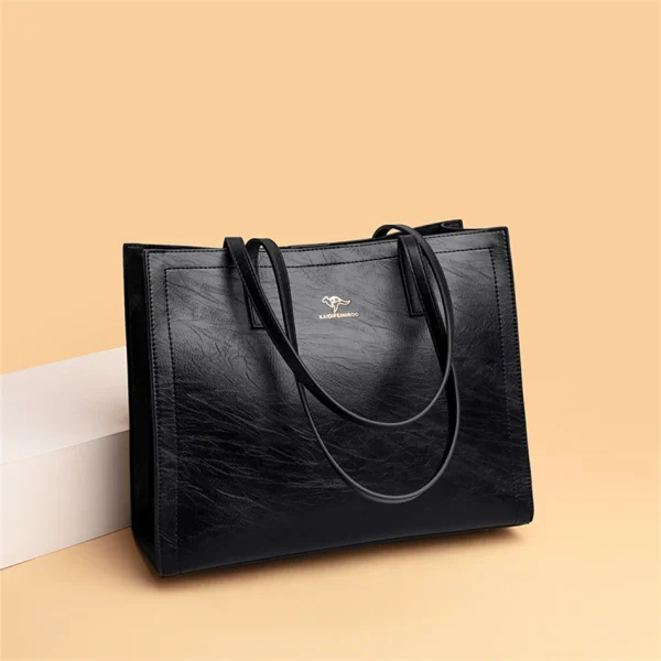 3 Layers Vintage Genuine Leather Big Casual Tote Women Bag