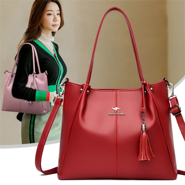 Luxury Branded Designer Real Cowhide Leather Elegant Tote