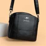 3 Layers PU Leather Crossbody Shoulder Messenger Bag