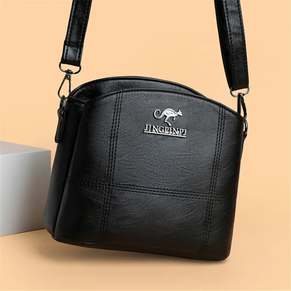 3 Layers PU Leather Crossbody Shoulder Messenger Bag