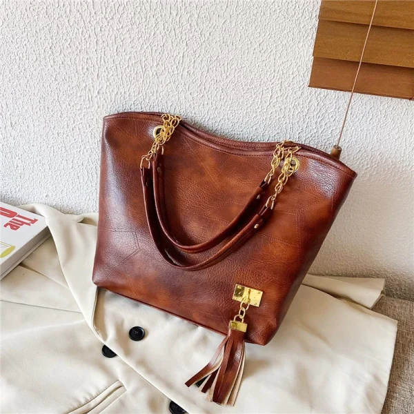 High Quality tassel Vintage  PU Versatial Bag