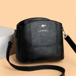 3 Layers PU Leather Crossbody Shoulder Messenger Bag