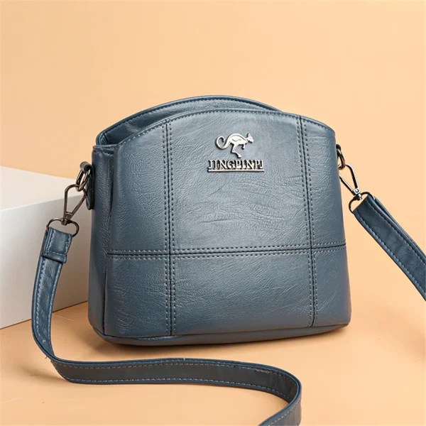 3 Layers PU Leather Crossbody Shoulder Messenger Bag