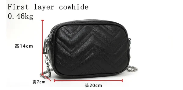 Cowhide square Genuine Leather Women Handbag