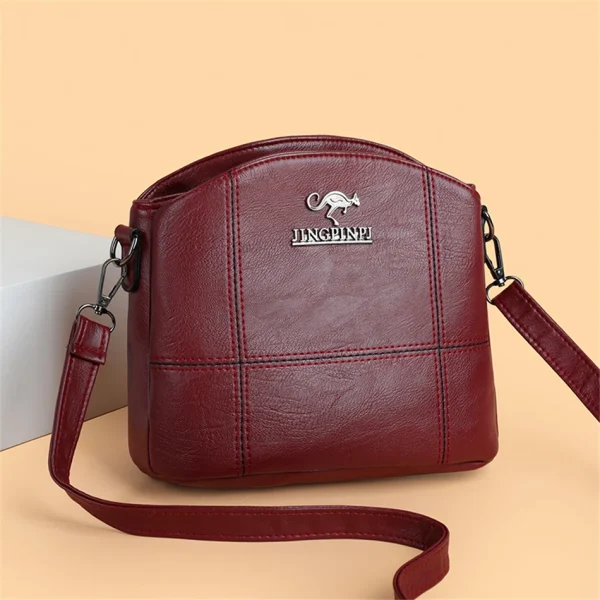 3 Layers PU Leather Crossbody Shoulder Messenger Bag