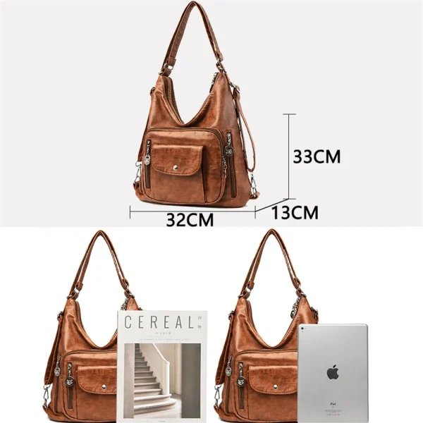 Women Washed PU Leather Retro Mochilas Crossbody Bag