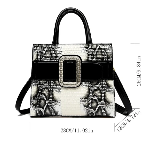 High Quality Snake Skin Large Capacity Versatile Shoulder Bag