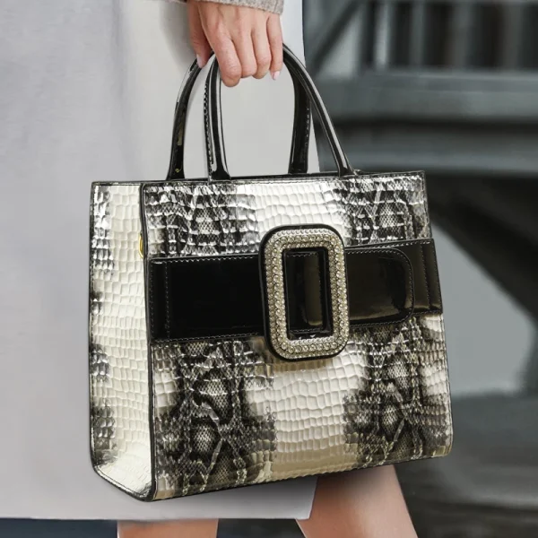 High Quality Snake Skin Large Capacity Versatile Shoulder Bag