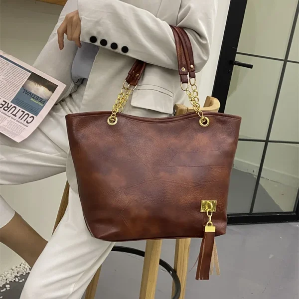 High Quality tassel Vintage  PU Versatial Bag