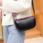 Luxury Oil Wax Genuine Vintage Solid Color Cow Leather Female Crossbody Sac