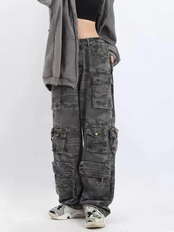 American-style camouflage loose wide-leg Hip-Hop pants