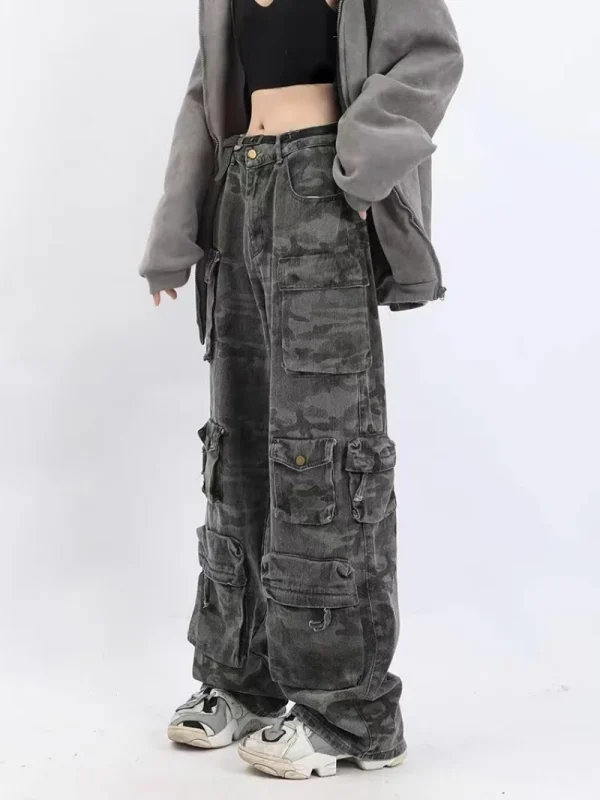 American-style camouflage loose wide-leg Hip-Hop pants