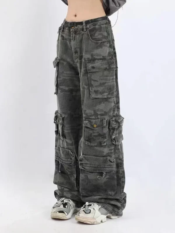 American-style camouflage loose wide-leg Hip-Hop pants