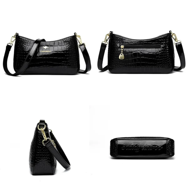 High Quality Patent Vintage Elegant Female Crossbody Messenger Bag