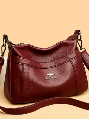 High Quality Leather Multi-pockets  Crossbody Bag